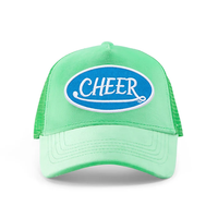 Casquette Trucker Vintage Western à 5 Panneaux en Maille avec Bord Vert et Broderie 3D pour la Mode Sportive – Vente en Gros