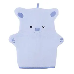 6186 haute qualité bébé coton mitaines de bain pour laver le corps éponge doublure peau amical dessin animé ours motif mitaines de bain bébé