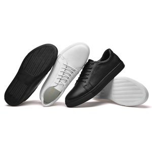 Chaussures blanches en cuir véritable OEM souples pour hommes, style à lacets, respirantes, baskets décontractées pour hommes - Product Image 5