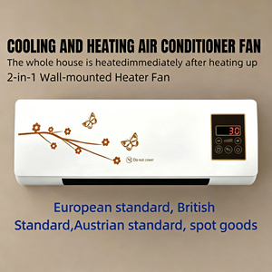 Ventilador de Aire Acondicionado Frío/Calor de Pared 2 en 1 con Control Remoto y Pantalla de Temperatura para Baño y Dormitorio - Product Image 1