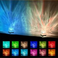Lampe carrée moderne à LED avec télécommande 16 couleurs, effet d'ondulation d'eau holographique 3D, projecteur d'aurore, lumière d'ambiance pour chambre d'enfant, salle de bain