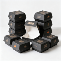 Boîte à hamburger personnalisée imprimée, emballage en papier de qualité alimentaire pour la restauration rapide et les plats à emporter