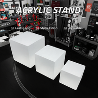 Support de présentation alimentaire en acrylique blanc de qualité supérieure, 5 côtés, avec cubes, supports de présentation alimentaire en acrylique de qualité supérieure, boîtes
