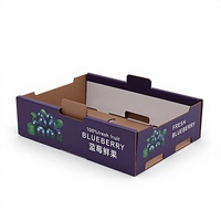 Cartons en carton ondulé imprimés sur mesure pour cerises, emballage d'exportation de fruits frais, matériau recyclable robuste