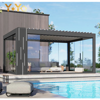 YOUYA Pergola Solaire à Toit Orientable Motorisé Facilement Assemblable, Kit de Pergola Préfabriquée pour Jardin, Gazebo et Véranda