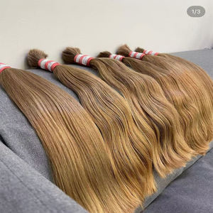 Miel rubia doble dibujado sin procesar crudo europeo virgen ruso eslavo Remy cabello humano coletas paquetes extensiones de cinta pelucas - Product Image 1