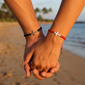 Go2boho Juego de Joyas para Parejas con Promesa de Amistad, Regalo de San Valentín, Pulsera Cruzada con Cuerda Roja y Negra a Juego, Accesorios para Mejores Amigos - Product Image 5