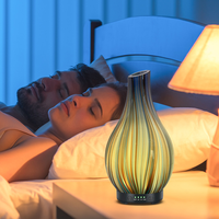 Diffuseur d'huiles essentielles en verre Blue Line, machine d'aromathérapie, humidificateur ultrasonique, petit diffuseur d'huiles essentielles pour la maison, veilleuse pour la chambre