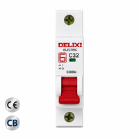 Disjoncteur miniature DELIXI CDB6i MCB 1P C32 6kA 10kA 230V Protection contre les surcharges et les courts-circuits Norme IEC En stock