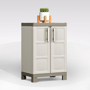 Armadio in Resina EXCELLENCE, 65x45 cm, H. 97, Beige e Grigio Tortora - Product Image 1