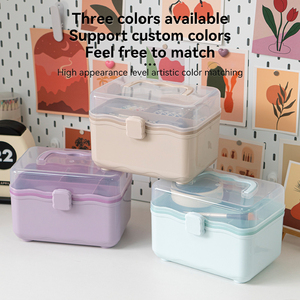Caja de Almacenamiento de Plástico de 2 Niveles, Tipo Maleta, para <span class=keywords><strong>Manicura</strong></span>, Arte, Estudiantes, Artículos Diversos y Herramientas - Product Image 6