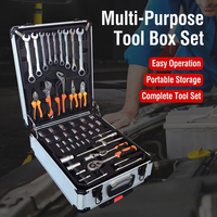 186 Piece Tool Set Trolley Suitcase Aluminum Case Four Layer Hardware Combination Kit for Auto Repair Home Use