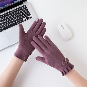 Fashion <b>Ladies</b> <b>Gloves</b> <b>Thermal</b> Casual Travel Winter Ruffled Cuff Bow Detail Wind Resistant Daily Warm <b>Gloves</b> - Product Image 6
