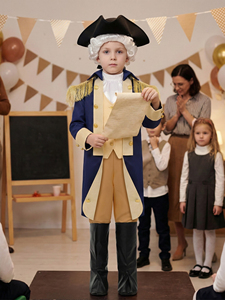 Nuevo Disfraz de Halloween para Niños de <span class=keywords><strong>George</strong></span> Washington, Uniforme Colonial Americano de Hamilton con Peluca - Product Image 5