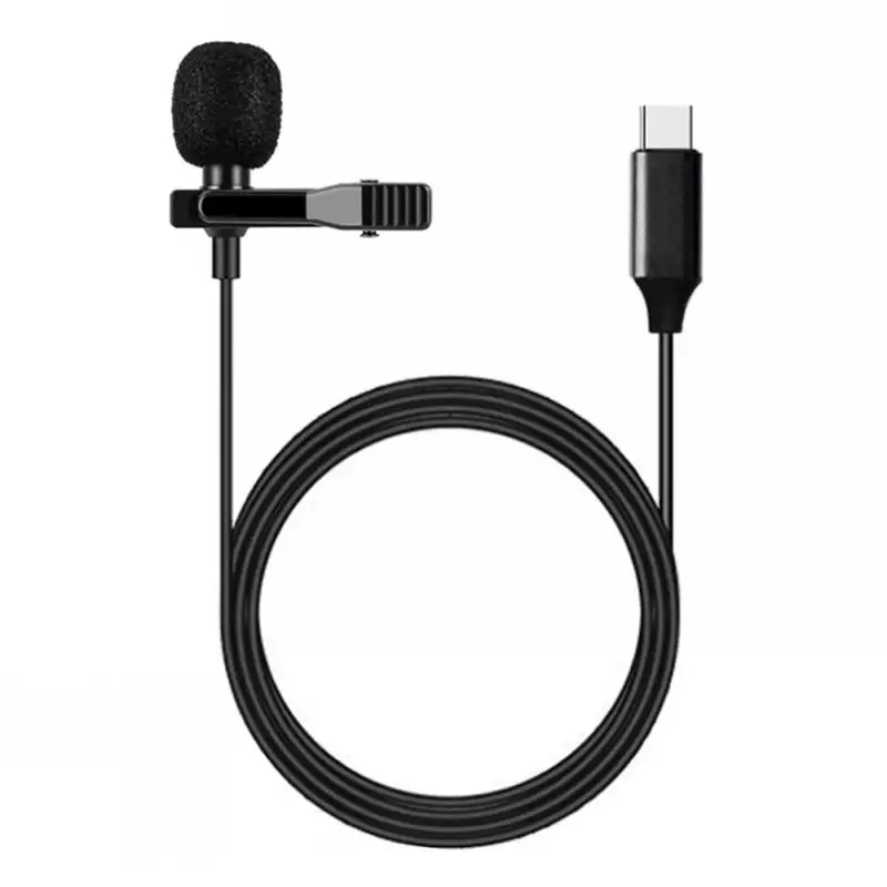 mini Lavalier Microphone Type-C Jack Clip-on Lapel Wired Mic for Android phone recording and singing Mini Collar Clip Mic