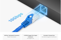 Kabel Patch UNIQFIBER Tembaga Bebas Oksigen RJ45 Cat6.A U/UTP 26AWG LSZH 1m 10GBase-T 550MHz T568B Kabel Ethernet Lurus