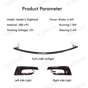 Luci Posteriori Complete VJOYCAR Modello 3 Highland con Indicatori di Direzione e Freni per <span class=keywords><strong>Tesla</strong></span>, <span class=keywords><strong>Accessori</strong></span> Esterni Aggiornati NUOVI 2024+ - Product Image 6