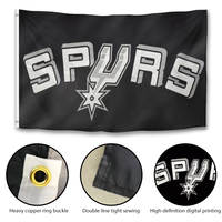 Livraison rapide, drapeau des San Antonio Spurs en polyester, impression numérique recto simple, 3x5 pieds, pour les fans de basket-ball