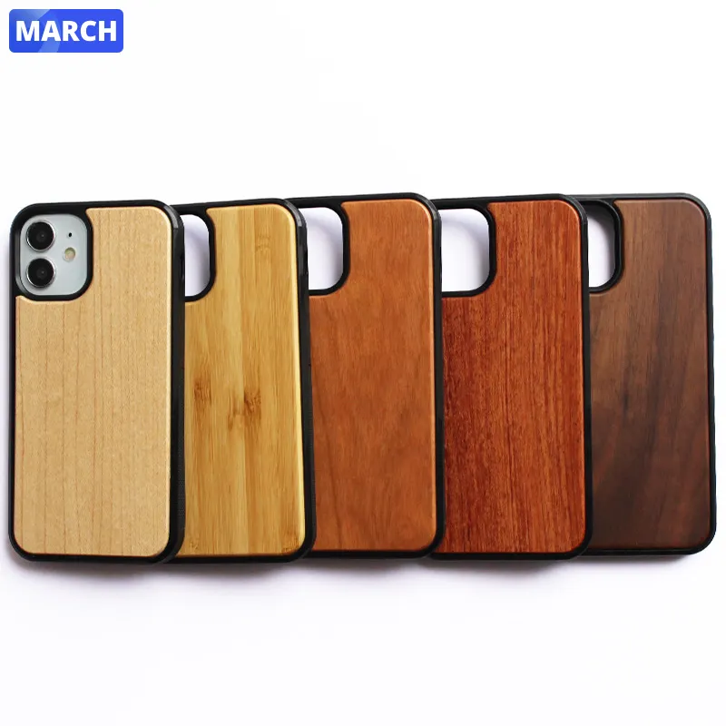 Wholesale Nature Wooden Phone Case Real Wood Blank Custom Logo Cell Cover For IPhone X Xs Xr 11 12 13 14 Pro Max