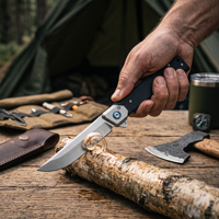 Couteau pliant tactique G10 à lame Tanto, couteau de poche à ouverture rapide, vis pivotante laser, verrouillage Liner Lock, EDC, pour activités de plein air, camping et usage industriel
