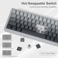 OEM ODM 65 Wireless Mechanical Gaming Keyboard with Knob Creamy Sound Bluetooth24GHzUSB Wired Keyboard Hot Swappable Prelubed L