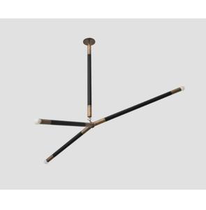 Lámpara de Techo LED Sputnik Minimalista Ajustable de Latón Dorado, Estilo Moderno de Mediados de Siglo, Hecha a Mano, Regulable, para Hogar u Oficina - Product Image 1