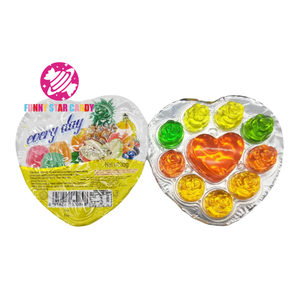 OEM ผลไม้คริสตัลรักพุดดิ้งเยลลี่ถ้วยลูกอมหลากสีสันรสวุ้นรูปหัวใจขนาดเล็กเยลลี่รูปกุหลาบ - Product Image 5