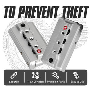 Serrures de sécurité pour bagages, serrures d'authentification <span class=keywords><strong>TSA007</strong></span>, serrures de remplacement pour valises, serrures à code à 3 chiffres à réglage automatique - Product Image 3