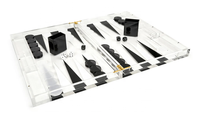 DIDUO Plateau de Backgammon Moderne Pré-assemblé en Lucite - Résistant à l'Eau et pour