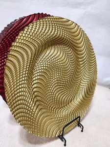 K11 13 Inch Gray Python Print Pattern Wedding Celebration Western Food Eco-Friendly Glass Charger <b>Plate</b> <b>Mat</b> - Product Image 4