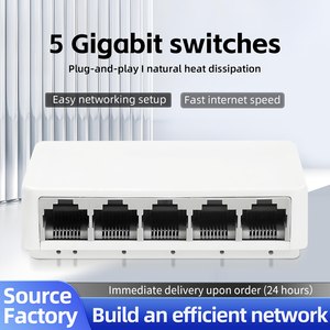 Switch <span class=keywords><strong>de</strong></span> Escritorio Tshield Gigabit <span class=keywords><strong>de</strong></span> 5 Puertos RJ45 con Comunicación Full-Duplex/Half-Duplex, Soporta Capacidad <span class=keywords><strong>de</strong></span> 10Gbps, en Stock - Product Image 1