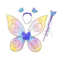 Ensemble de bandeaux ailes d'ange colorées, fée, papillon pour Halloween, remise de diplôme, Noël - Matériau en nylon écologique