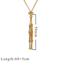 Collier pendentif DIY en acier inoxydable tressé bambou style bohème fait main pour femme et fille