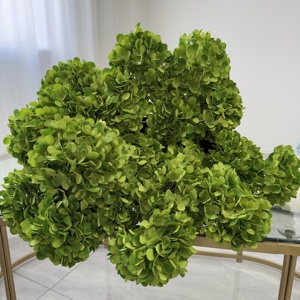 CM-DC005 Đại Liên Chermy Tốt Nhất Người Bán Nhân Tạo Hoa Đầu Duy Nhất Lụa Màu Xanh Lá Cây Tú Cầu Cho Đám Cưới - Product Image 2