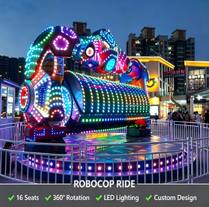 Manèges à bas prix pour fabricants, attractions de fête <span class=keywords><strong>foraine</strong></span>, jeux rotatifs d'extérieur, manèges Robocop en fibre de verre pour parcs d'attractions - Product Image 1
