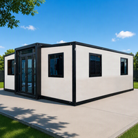 Maison conteneur extensible moderne, étanche et coupe-vent de 40 pieds, ADU pour usage hôtelier extérieur avec salle de bain