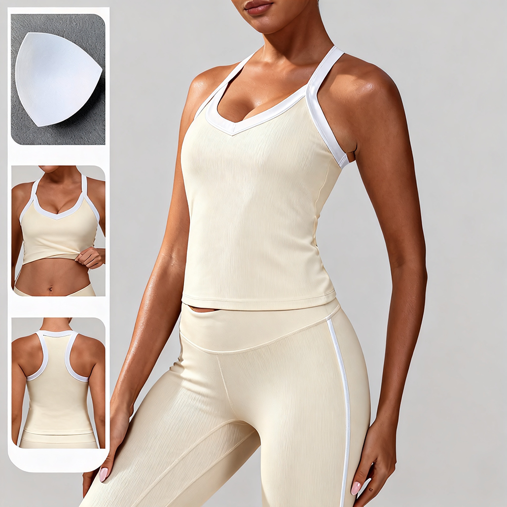 OEM New Arrival Nylon Breathable Slim Fit Tank Women's Gym Top Lightweight Four-Way Stretch Front Logo Workout