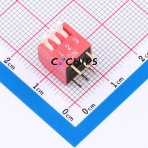 TE-03 DIP Switch Through hole Component (THT) Switch ( Number of Switch Sections: 3 )( Lead Spacing: 2.54mm ) - Product Image 1