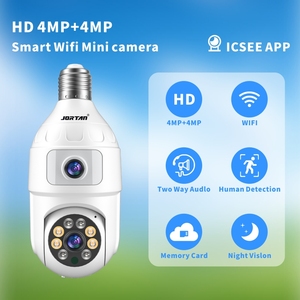Caméra de sécurité Jortan 6MP étanche avec double objectif, ampoule connectée WiFi mini projecteur pour la maison, IP66 <span class=keywords><strong>4G</strong></span> - Product Image 6