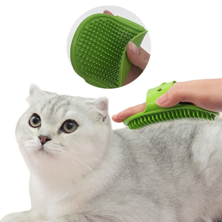 Poets-En Verzorgingsproducten Voor Huisdieren Zachte Siliconen Kattenmassagebadborstel Voor Het Debatteren En Verwijderen Van Haar