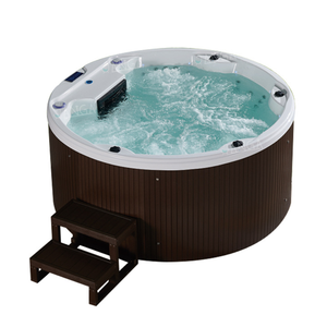 กลม4คนอ่างน้ำร้อนกลางแจ้ง jacuzy ผ่อนคลายนวดเซ็กซี่สำหรับผู้ใหญ่อ่างสปาอ่างอาบน้ำร้อนไม้ว่ายน้ำสปา - Product Image 1