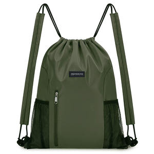 Leisure Fitness <b>Drawstring</b> <b>Backpack</b> With Mesh Side Pockets and Adjustable Shoulder Straps Waterproof Sports Bag for Adults Kids - Product Image 1