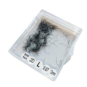 Private Label 2D-0.07 Volume Base longue Base pointue Ventilateurs larges Racine courte Préfannée OEM ODM Beauty Mix 15mm Extensions de cils - Product Image 6
