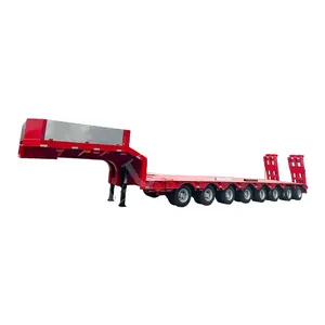 LUYI gooseneck high quality 8 axle lowbed semi-trailer for transporting heavy machinery for sale