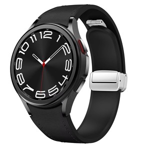 Bracelet de montre compatible avec Samsung <span class=keywords><strong>Watch7</strong></span>, bracelet en cuir et silicone, boucle magnétique pliable, bracelet de 20 mm, bracelet de poignet - Product Image 1