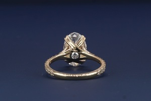 Bague moderne en or 14 carats avec diamant créé en laboratoire pour femme, élégante bague de fiançailles en diamant synthétique, bijoux fins, cadeau de mariage - Product Image 4