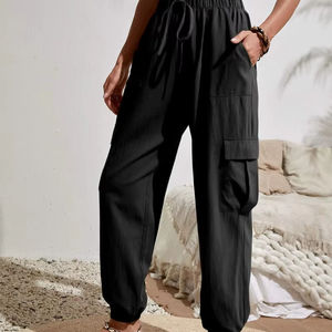 Pantalones de Vestir para Mujer, Estilo Europeo y Estadounidense, Otoño, Color Sólido, Bolsillo Joker, Casual, Cintura Media, Corte Regular - Product Image 6