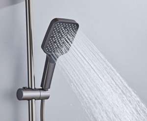 Boutons <span class=keywords><strong>de</strong></span> piano ensemble <span class=keywords><strong>de</strong></span> <span class=keywords><strong>douche</strong></span> kit <span class=keywords><strong>de</strong></span> <span class=keywords><strong>douche</strong></span> mural gris pluie pressurisée 4 modes sortie <span class=keywords><strong>d</strong></span>'<span class=keywords><strong>eau</strong></span> avec mélangeur en laiton - Product Image 5