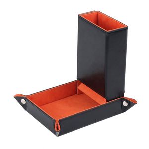 Plateau de jeu multifonctionnel en cuir PU personnalisé pour dés de D&D avec tour de rangement amovible pour jeux de rôle sur table - Product Image 3