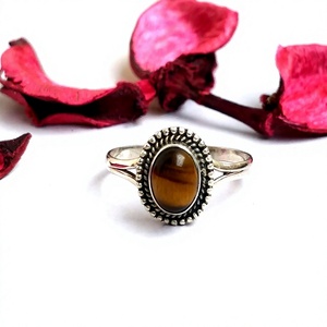 แหวนพลอยตาเสือรูปไข่6x8สำหรับวันครบรอบ925ปี - Product Image 2